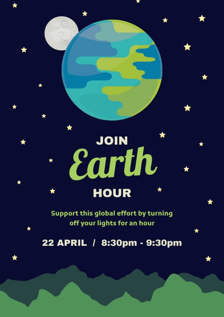 earth hour poster template