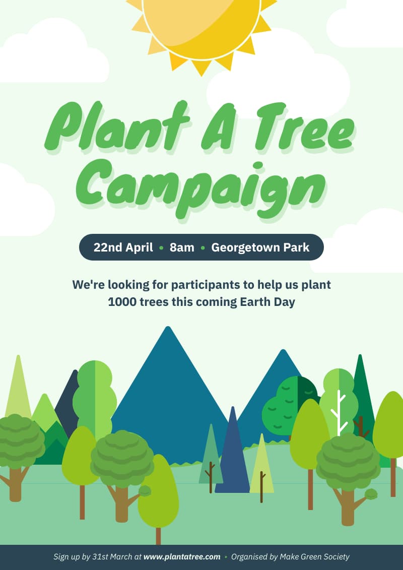 plant a tree campaign poster template