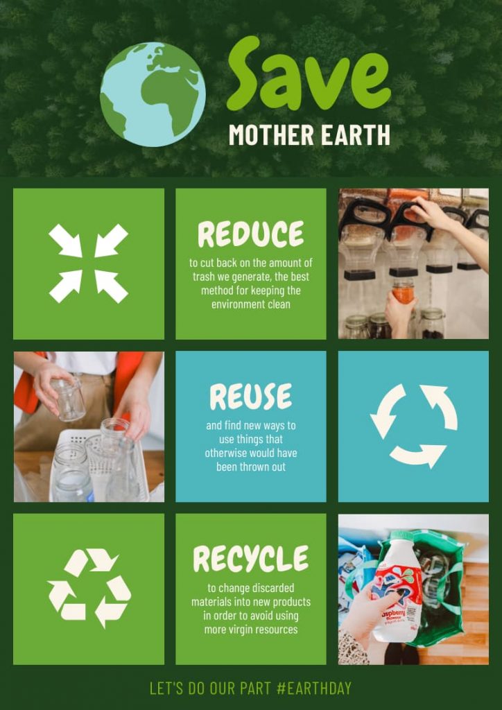 Save mother earth poster infographic template