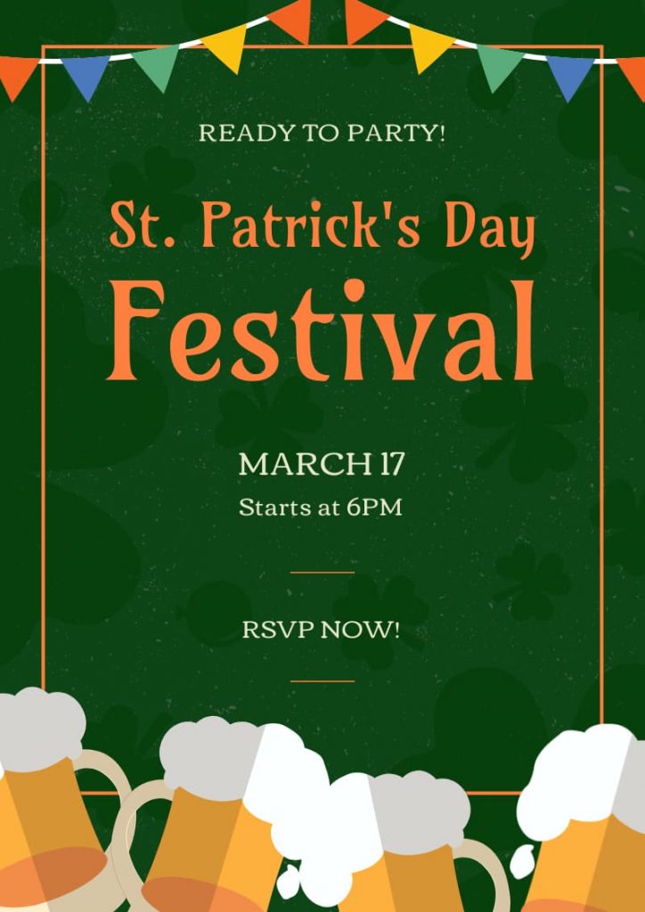 St. Patrick's Day festival poster template