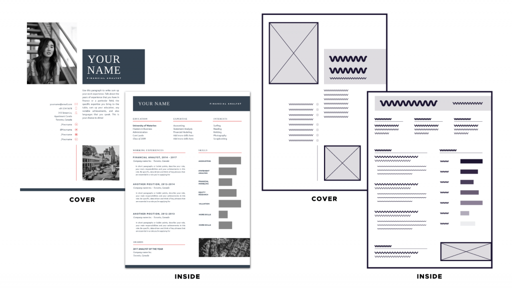double-page layout for resumes