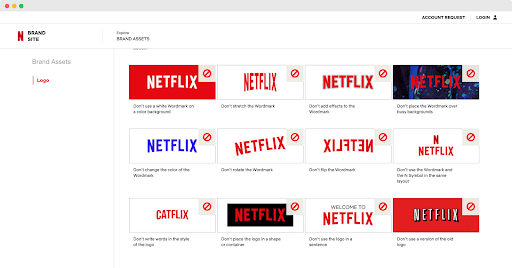  Netflix brand kit showing off the brand's color palette