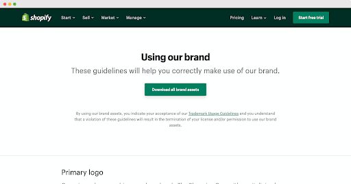 shopify brand kit showing how to use the branding for social posts and more 