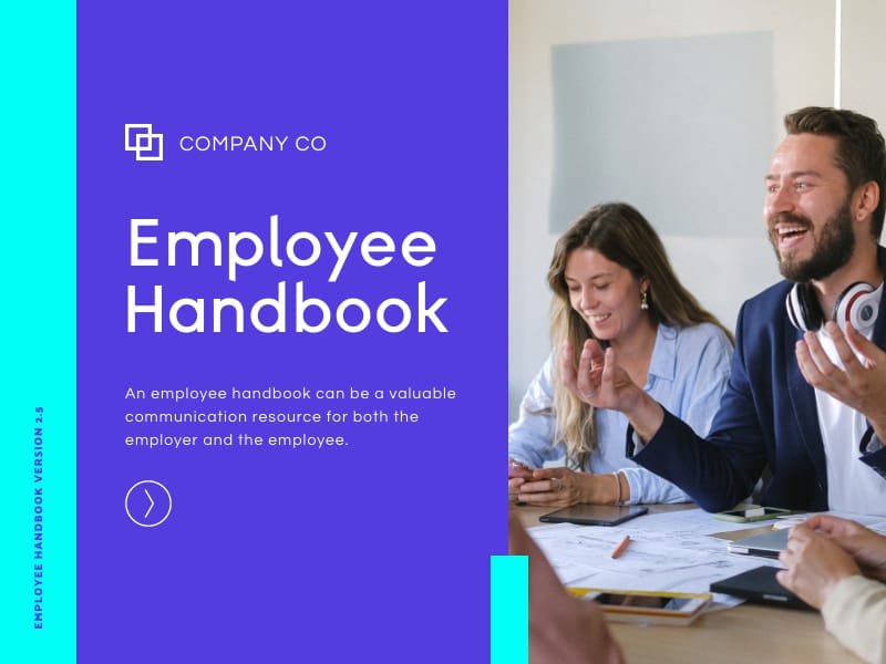 cover of employee handbook template