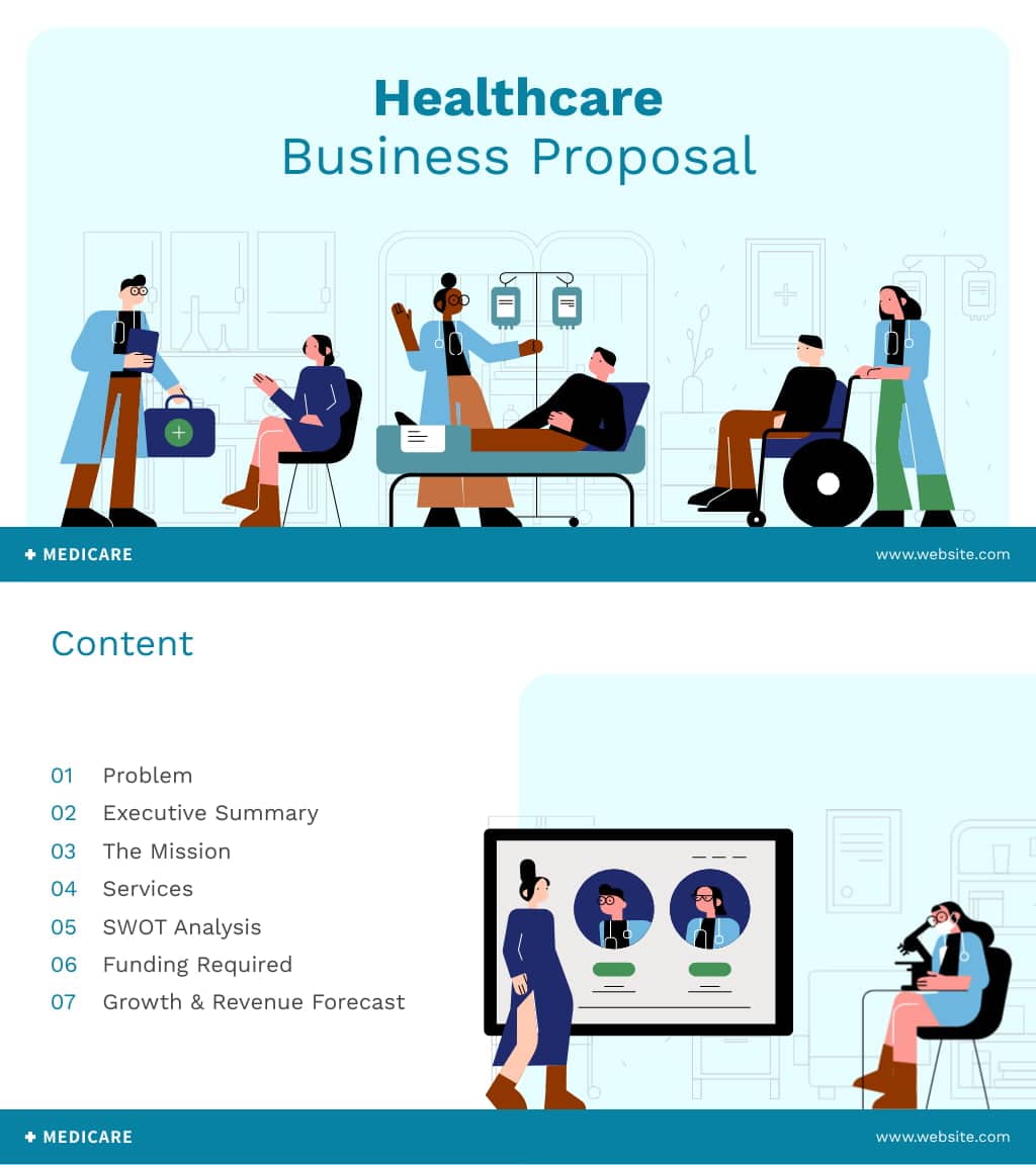 preview of healthcare business proposal presentation template