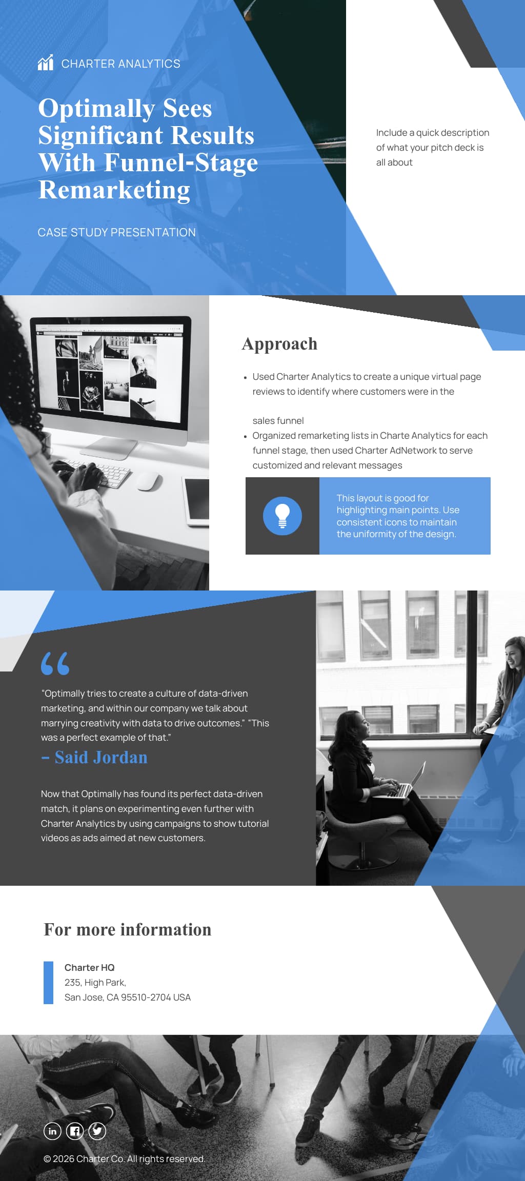 preview of tech and marketing case study presentation template