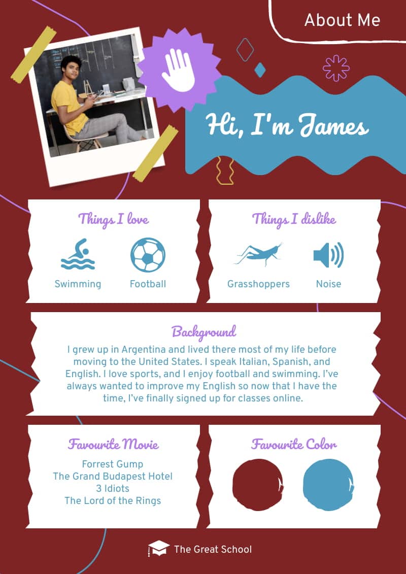 All about me focus one pager template document