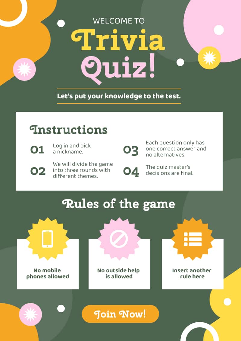 Infographic example about classroom quiz games