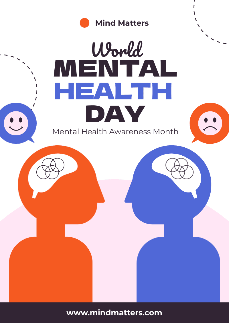 Mental Health Awareness Day flyer template