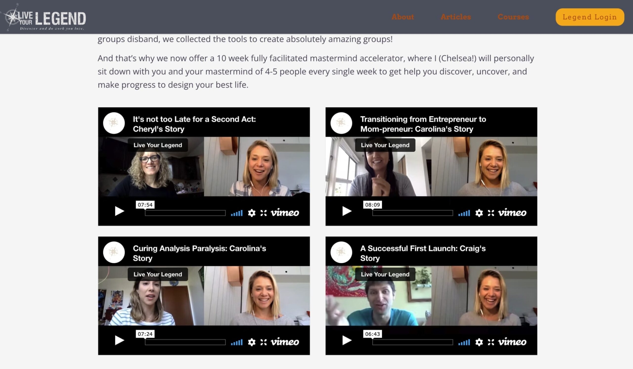 multiple video success stories in their landing page