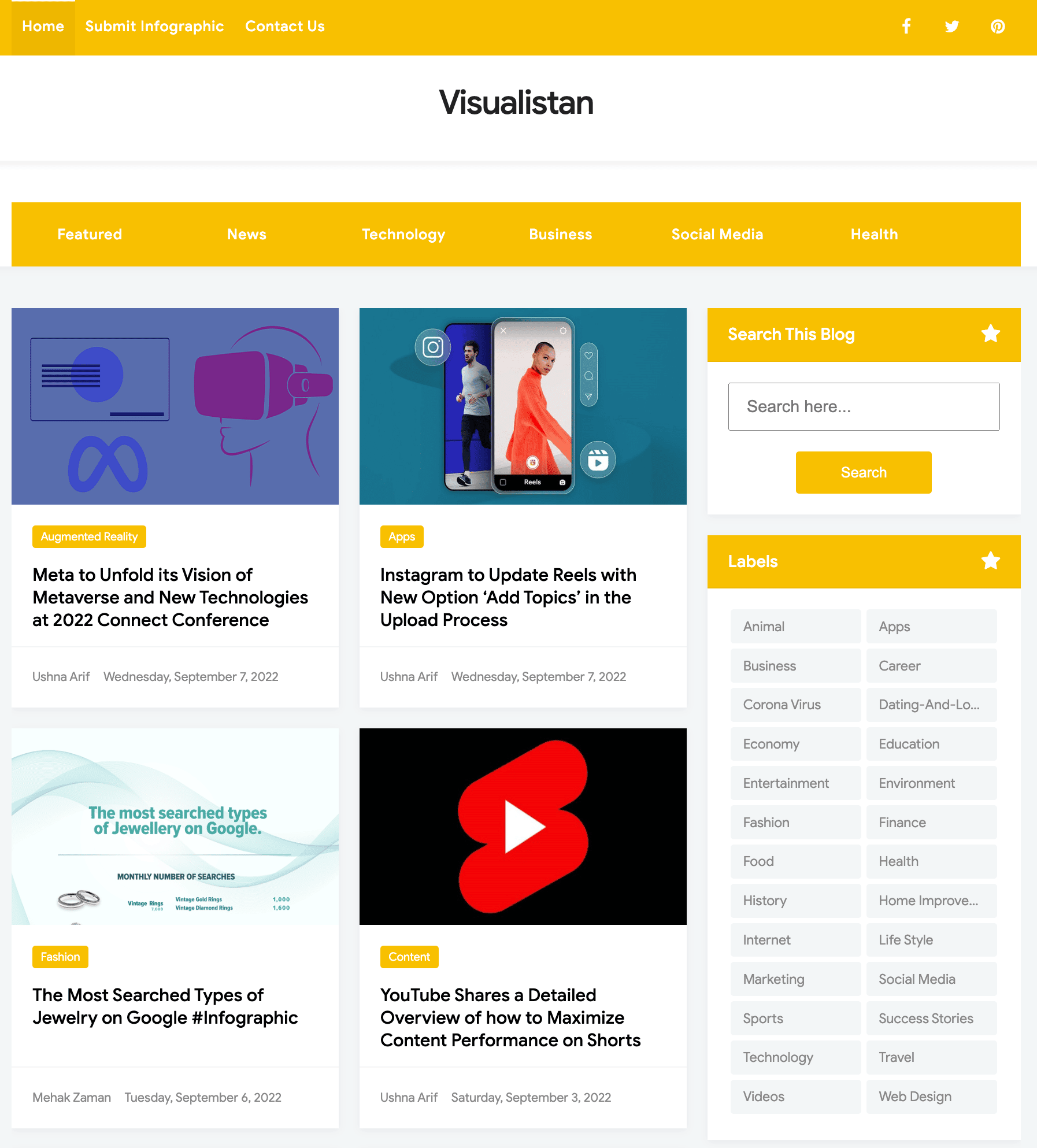 visualistan screenshot infographic submission site