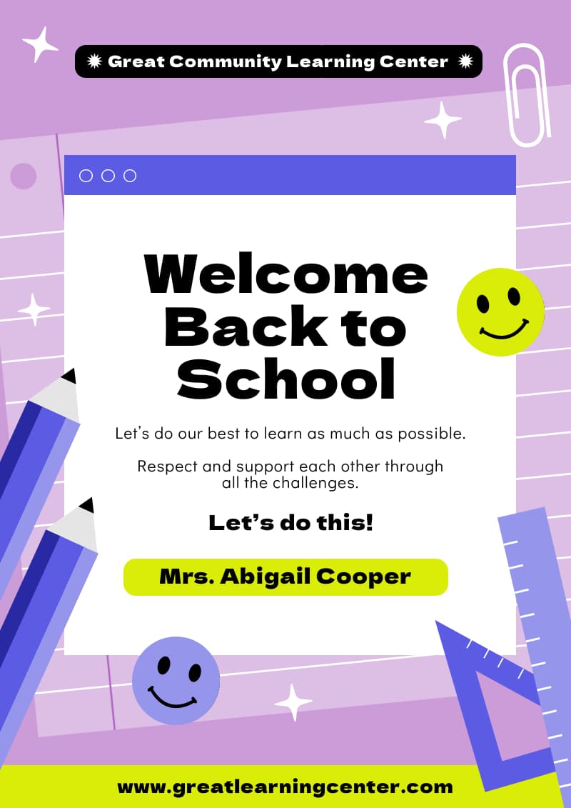 welcome back to school poster template