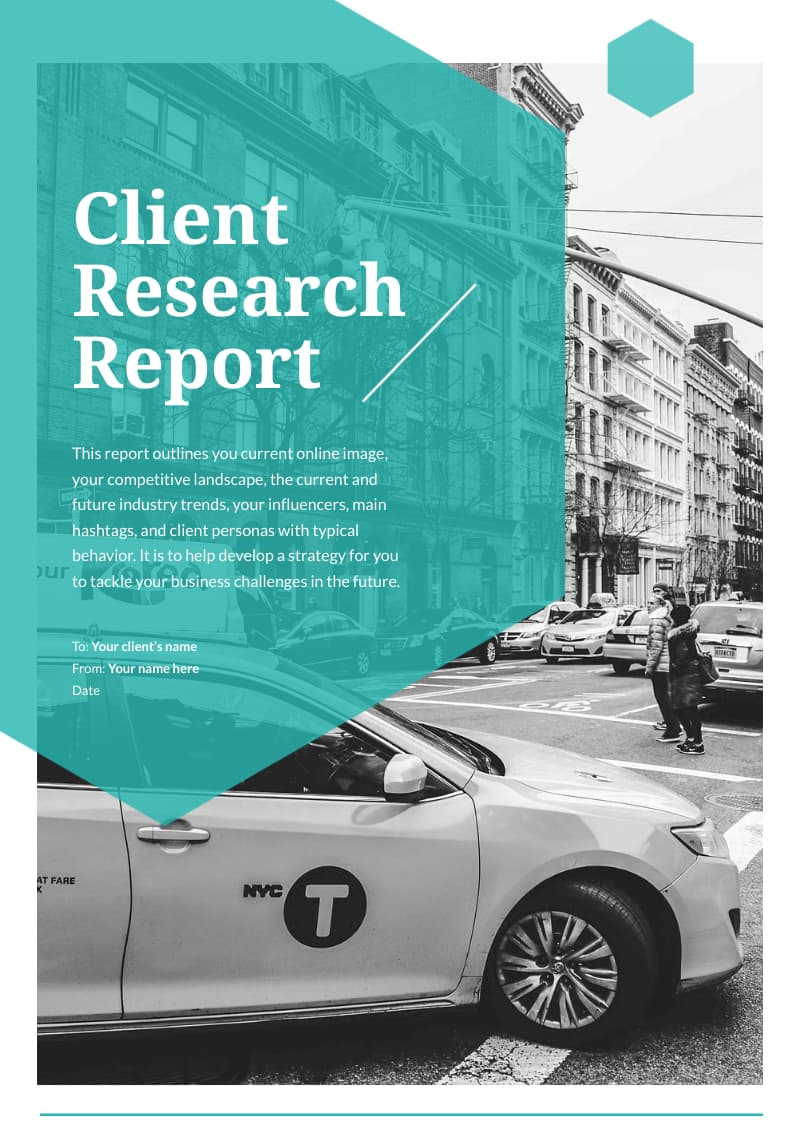 client report template cover