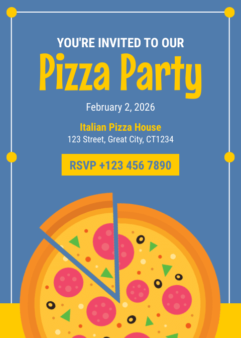 pizza party invitation template
