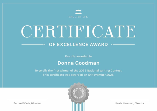 Certificate of Excellence Award