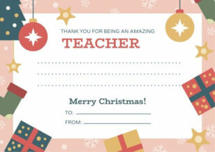 Teacher Christmas Gift Card