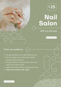 Nail Salon Gift Certificate