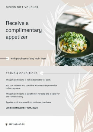 Restaurant Gift Certificate