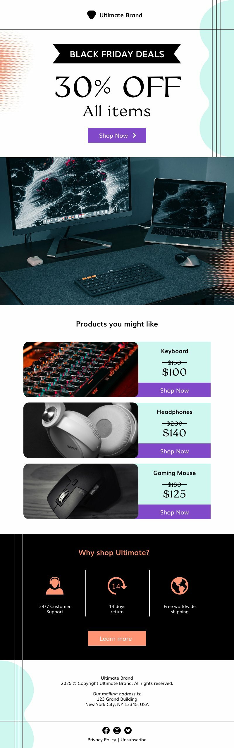 Black Friday Email | Free Newsletter Template - Piktochart
