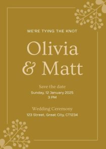 Gold Wedding Invitation