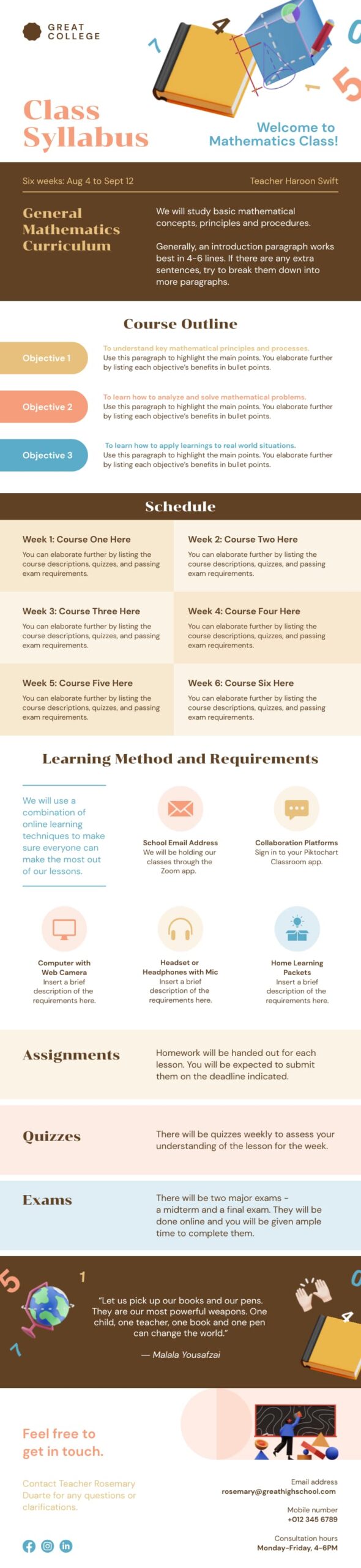 class syllabus infographic template