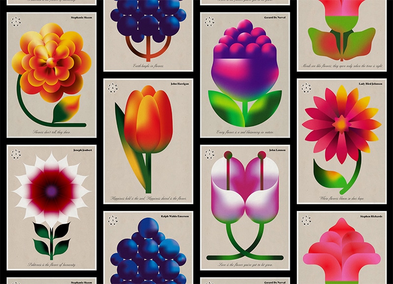 cartazes com imagem de flores