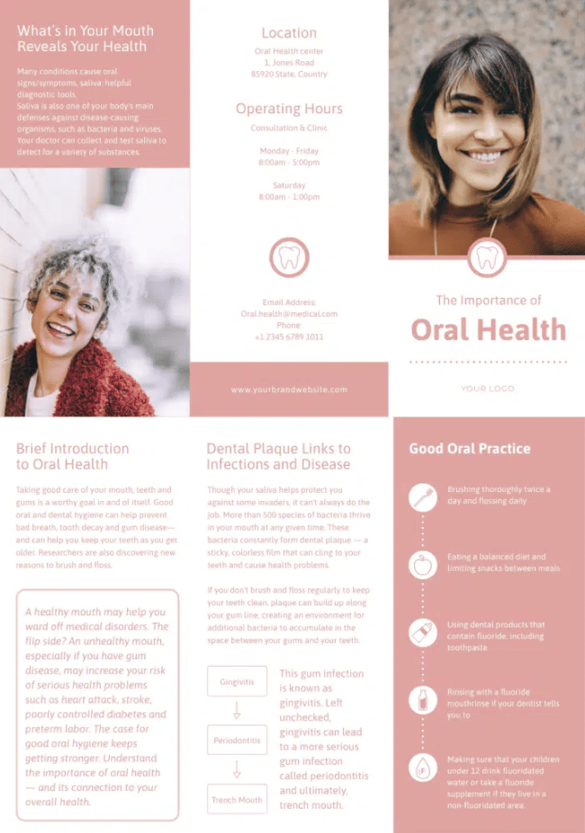 dental company brochure template