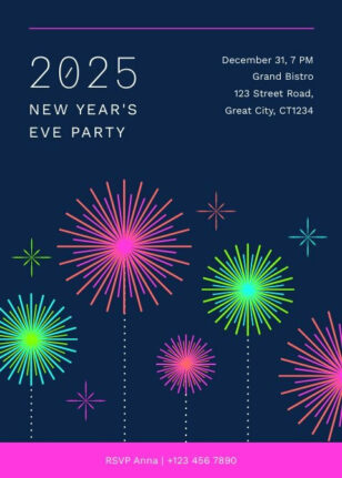 New Year Party Invitation Card