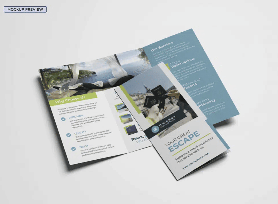 preview of travel trifold company brochure