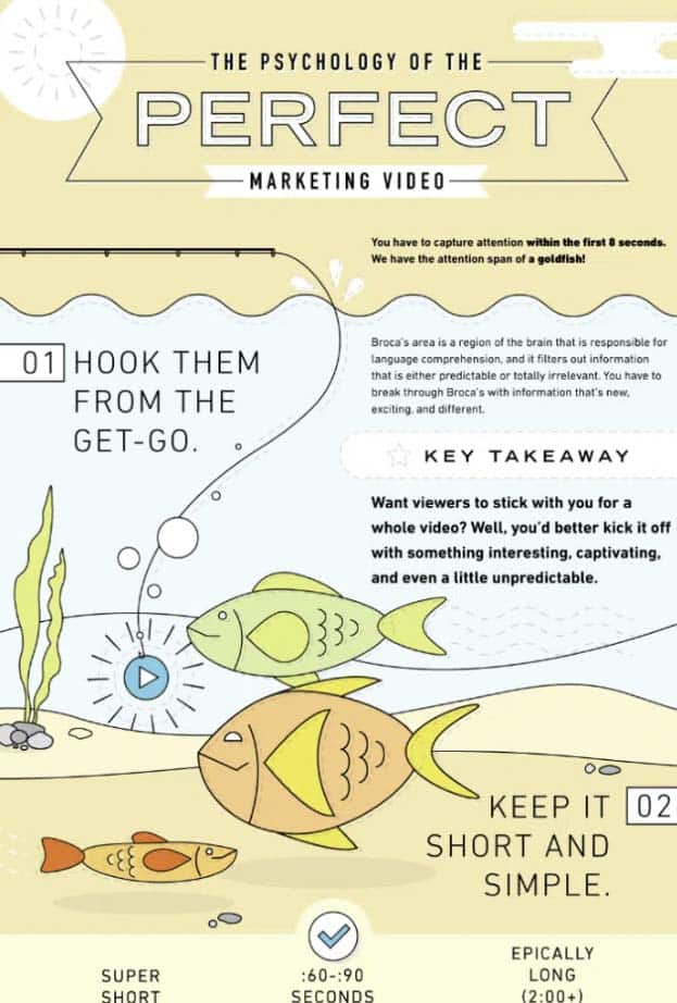 visually stimulating Infographic about the psychology of the perfect content marketing video