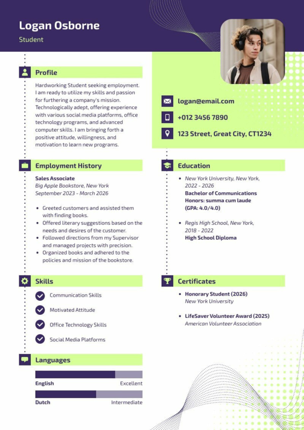 Fresher Simple Resume Format  Free Resume Template - Piktochart