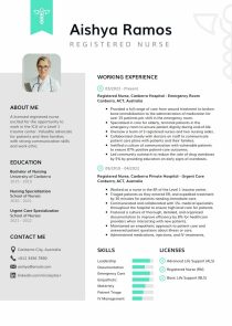 Minimalist Nursing Resume