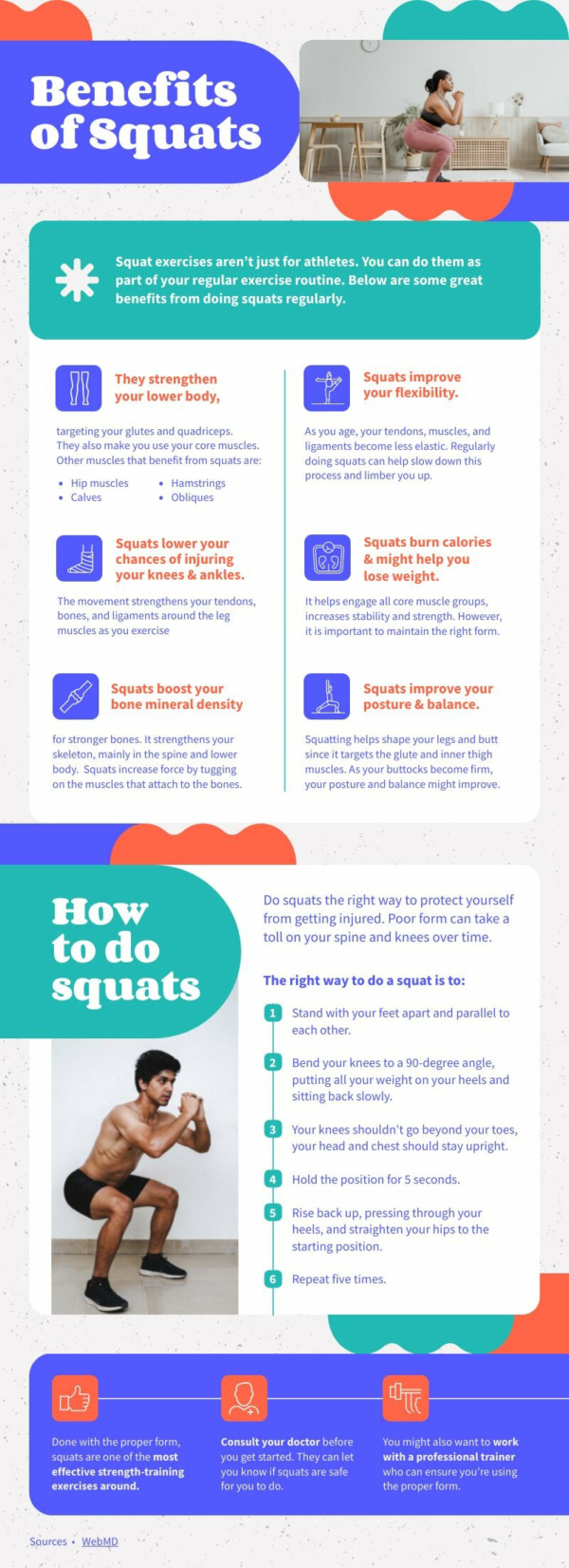 Squats Benefits - Piktochart