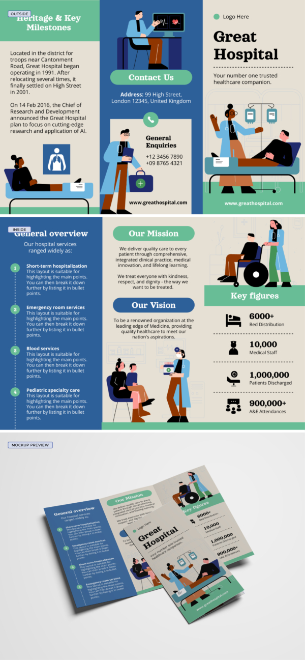 Hospital Trifold Brochure - Piktochart