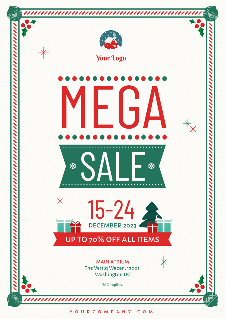 mega sale flyer that grabs attention with catchy colors