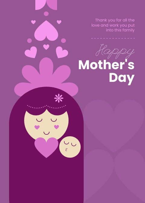 mother's day illustration greeting card