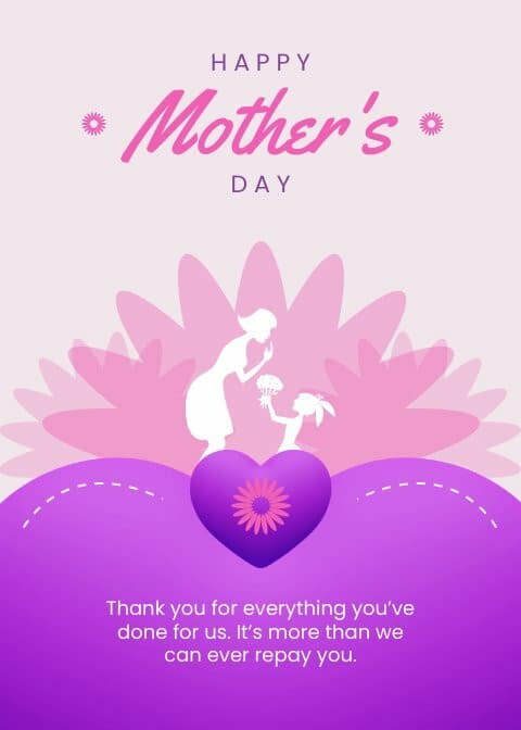 sweet card with maternal figures