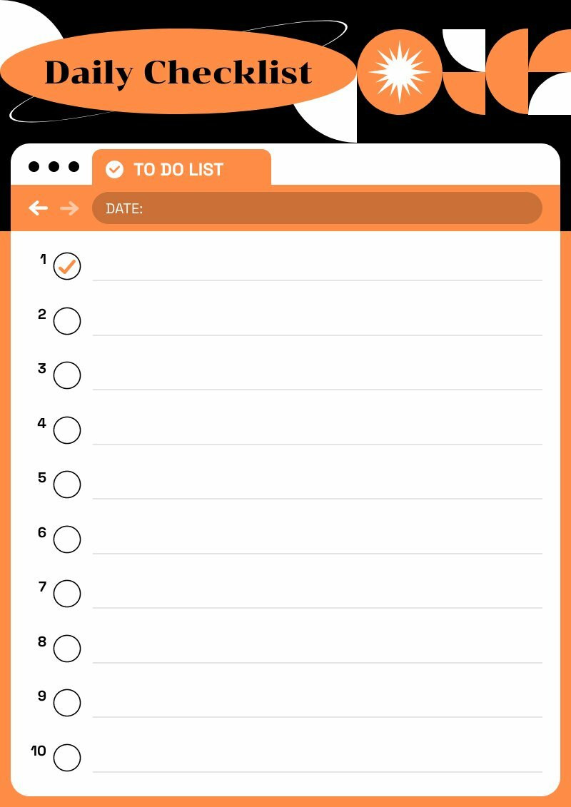 daily to do list template you can customize based on your needs