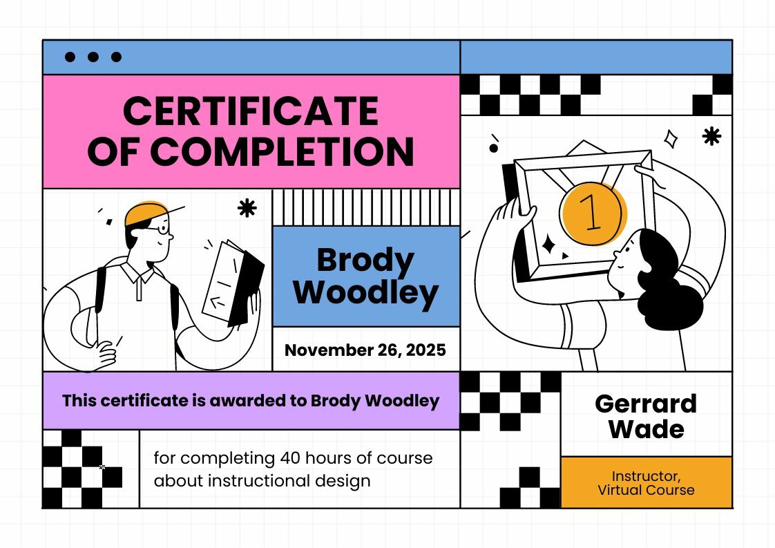 course certificate template