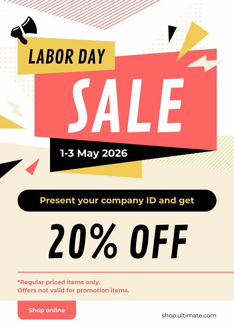 labor day deals flyer template for print on paper