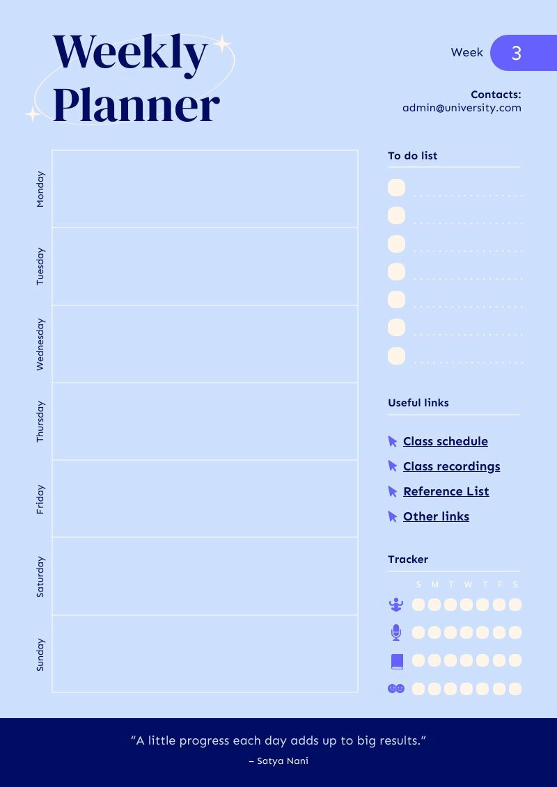 weekly planner you can edit print download and use to organize your weekly activities for free