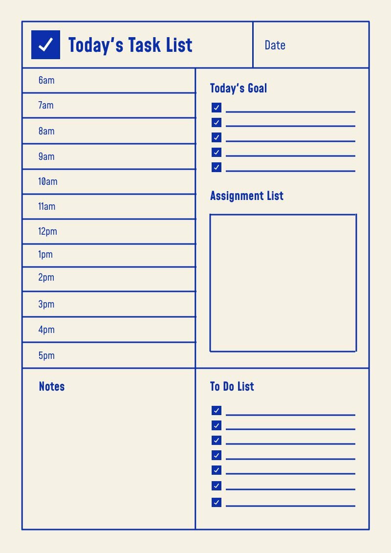 Printable Daily To Do List PDF Download  To do lists printable, To do list,  Checklist template