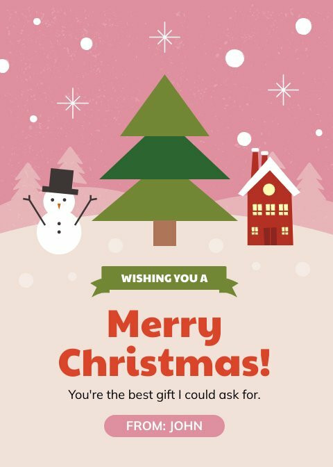 Cute Christmas Greetings  Free Cards Template - Piktochart