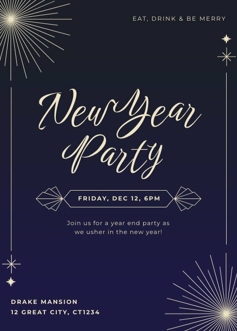 Invitation for Year End Party | Free Cards Template - Piktochart