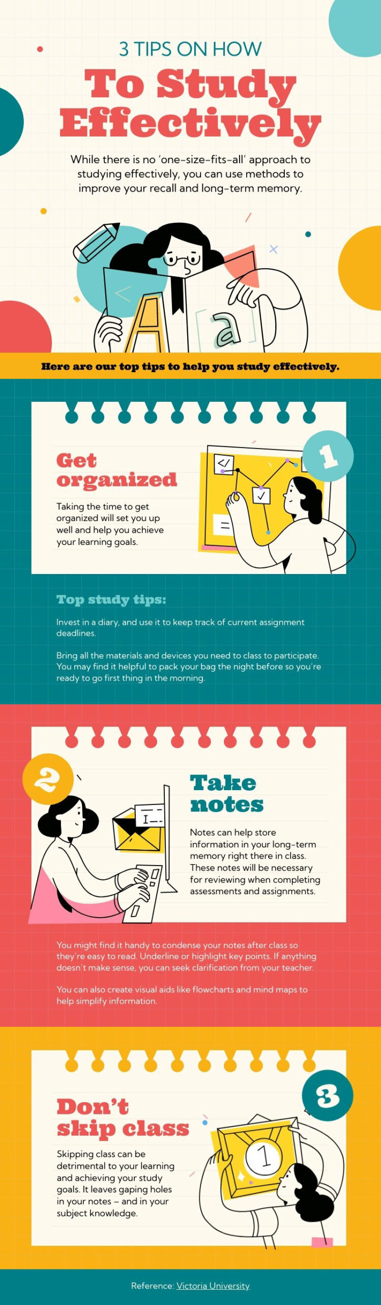 3 Secret Study Tips infographic template