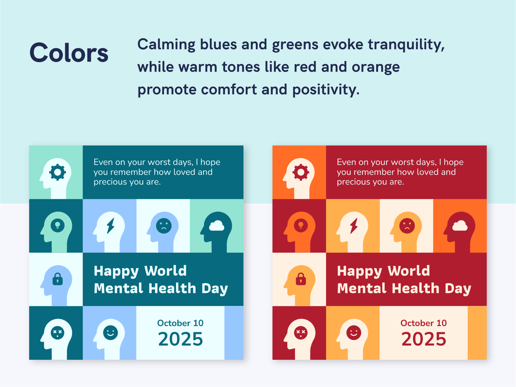 colors for mental health awareness poster