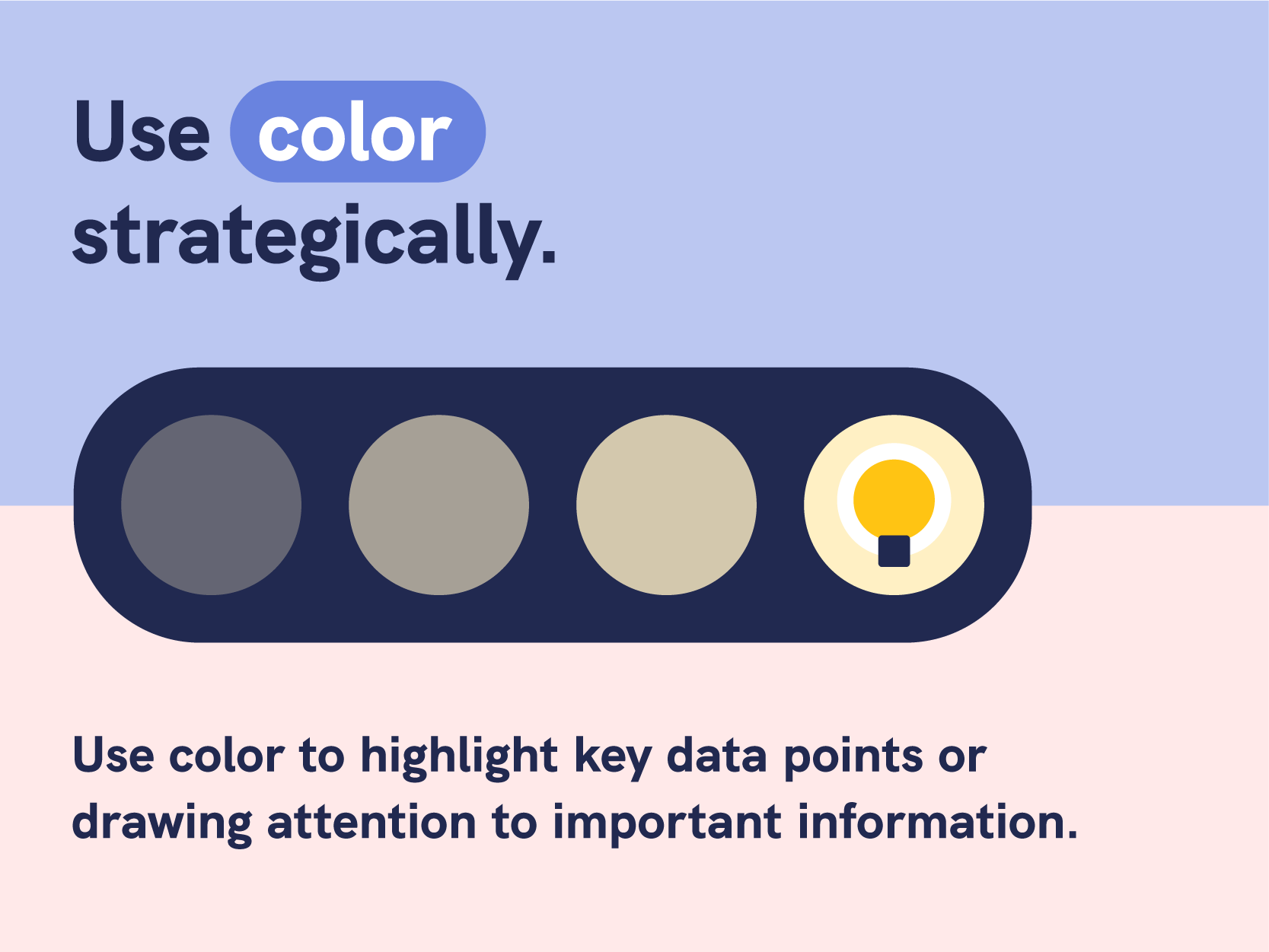 use color to draw attention to important information