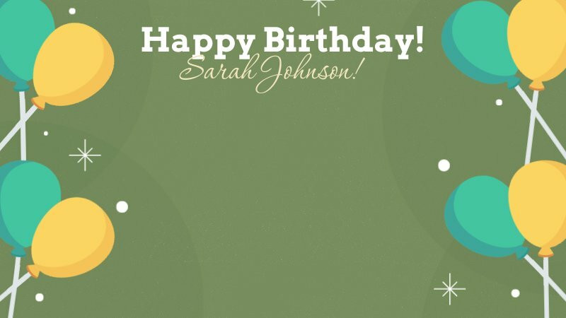 template for birthday themed zoom background images with name you can adjust and personalize