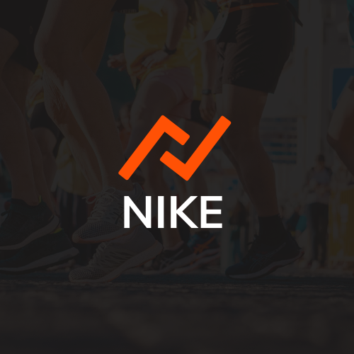 orange background nike logo