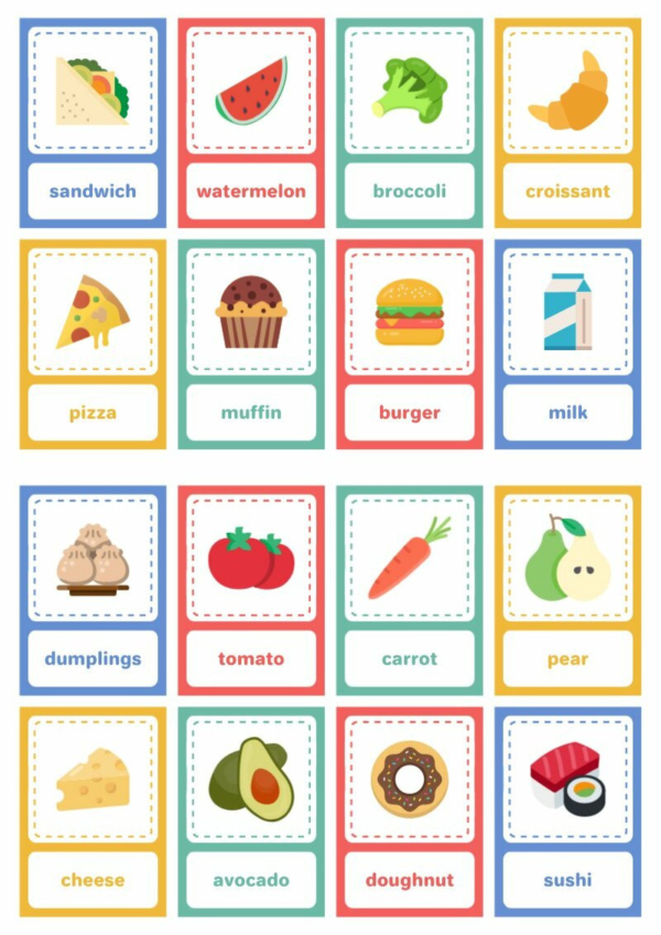 Food Flashcards - Piktochart